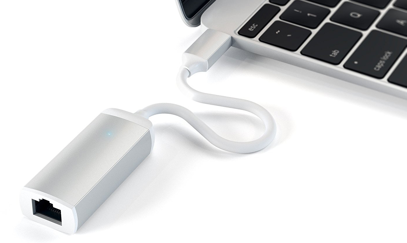 Адаптер Satechi Aluminium USB-C to Ethernet ST-TCENS (Silver) купить в интернет-магазине icover