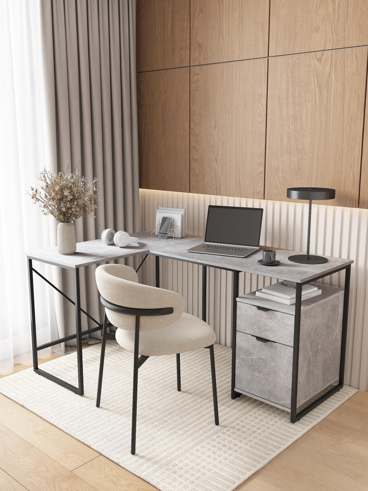 Стол письменный лофт RIDBERG NEVADA (Rock/Black) купить в интернет-магазине icover