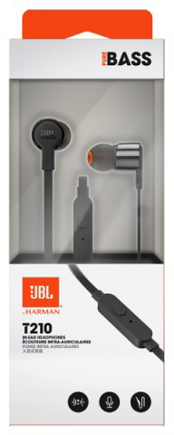 Внутриканальная гарнитура JBL T210 (Black) купить в интернет-магазине icover