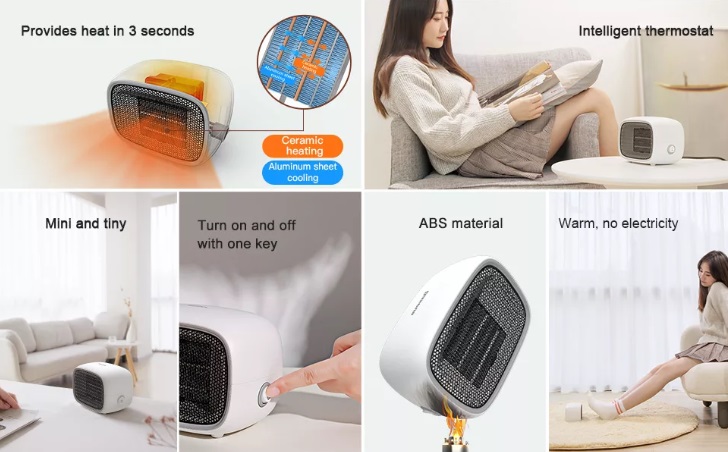 Обогреватель Baseus Warm Little Fan Heater ACNXB-A02 (White) купить в интернет-магазине icover