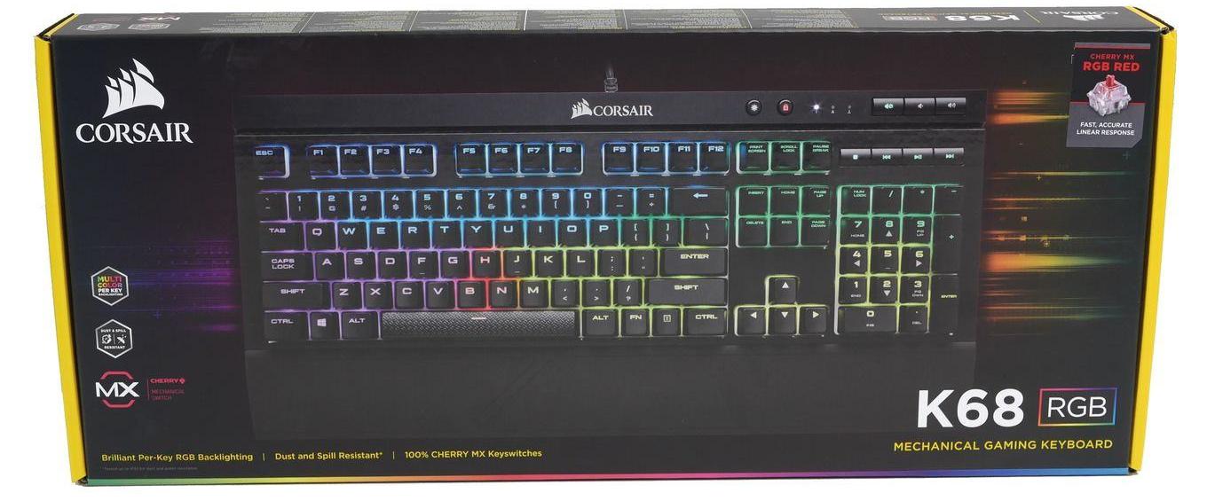 Игровая клавиатура Corsair K68 Cherry RGB CH-9102010-RU (Black) купить в интернет-магазине icover