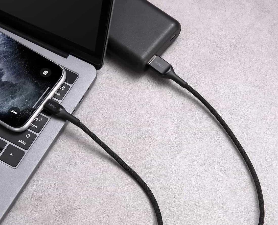 Кабель Aukey Kevlar (CB-AKL2-BL) USB-A/Lightning 2m (Black) купить в интернет-магазине icover