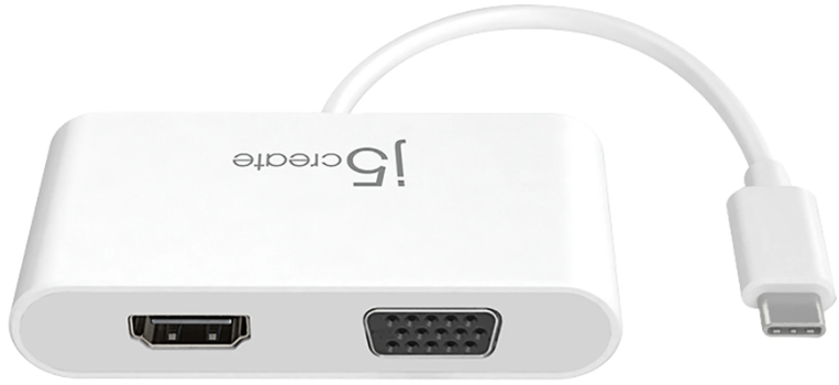 Переходник j5create JCA174 USB-C to VGA/HDMI (White) купить в интернет-магазине icover