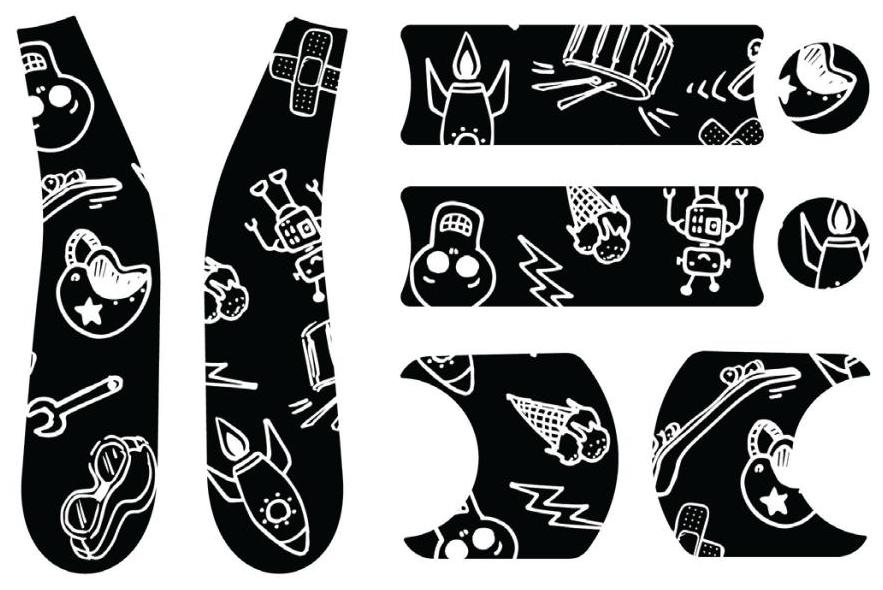 Набор наклеек Doona Liki Sticker Set (SP555-99-022-000) для велосипеда Doona Liki Trike (B&W Cool Sketch) купить в интернет-магазине icover