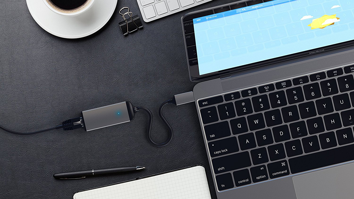Адаптер Satechi Aluminium USB-C to Ethernet ST-TCENM (Space Gray) купить в интернет-магазине icover