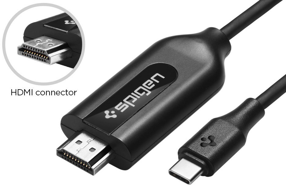 Кабель Spigen Essential C20CH USB-C to HDMI (Black) купить в интернет-магазине icover