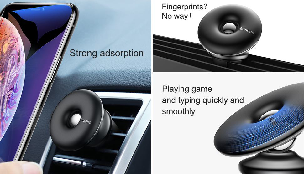 Автомобильный держатель Baseus Star Ring Magnetic Car Bracket SUHQ-01 (Black) купить в интернет-магазине icover