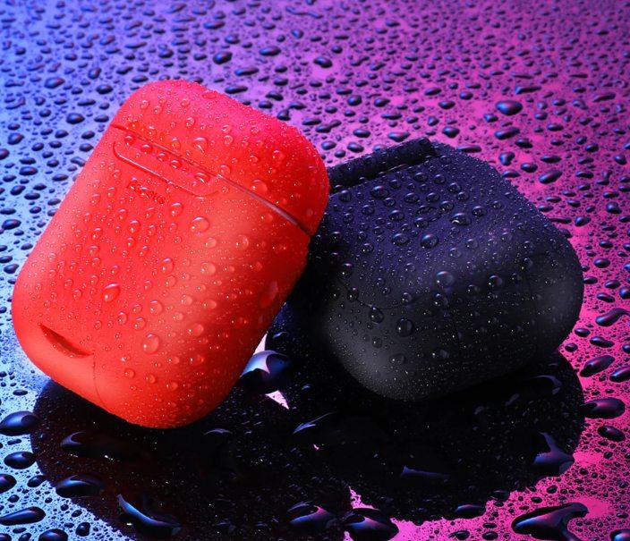 Комплект Apple AirPods + Baseus Wireless Charger Case (White/Red) купить в интернет-магазине icover