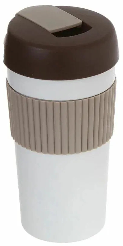 Термостакан-непроливайка KissKissFish Rainbow Vacuum Coffee Tumbler (Grey/White/Brown) купить в интернет-магазине icover
