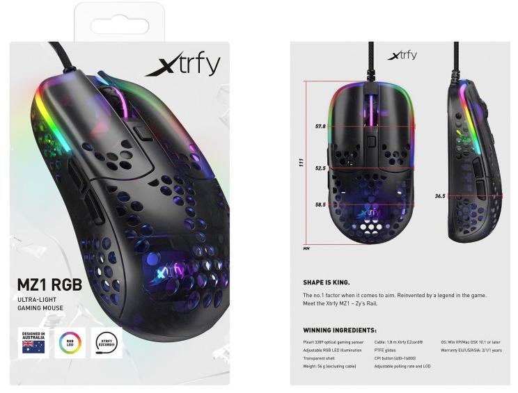 Игровая мышь Xtrfy MZ1 RGB (Black) купить в интернет-магазине icover