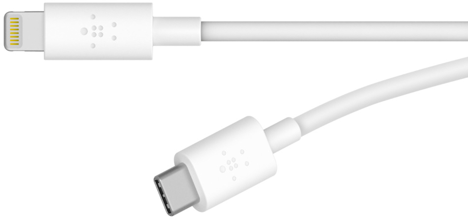 Кабель для iPod, iPhone, iPad Belkin Boost Charge USB-C/Lightning 1.2m F8J239bt04-WHT (White) купить в интернет-магазине icover
