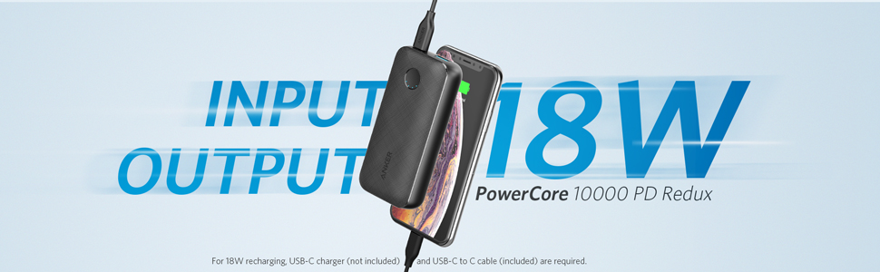 Внешний аккумулятор Anker PowerCore PD Redux (A1239) USB-C 10000 mAh (Black) купить в интернет-магазине icover