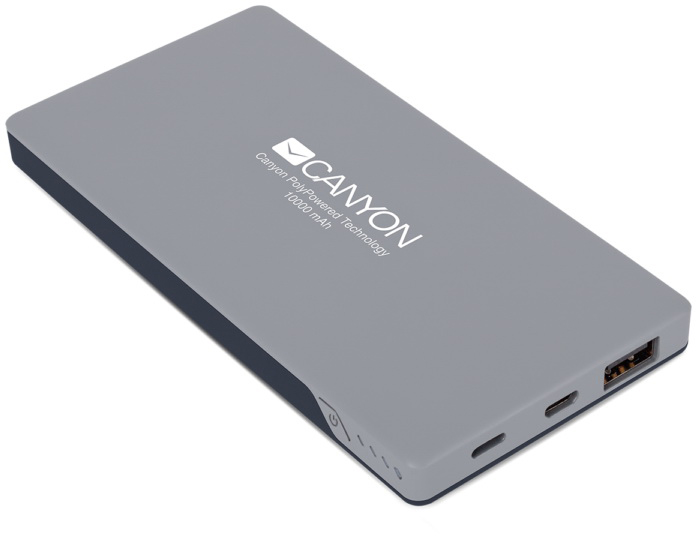 Canyon Li-Polymer Power Bank 10000 mAh (CNS-TPBP10DG) - внешний аккумулятор (Dark Grey) купить в интернет-магазине icover