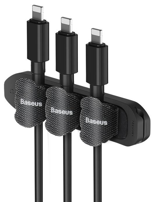 Органайзер проводов Baseus Kaka Cable Fixer Kit (with LE Velcro Strap Black *5 + Red *5 + Yellow *5) Black купить в интернет-магазине icover