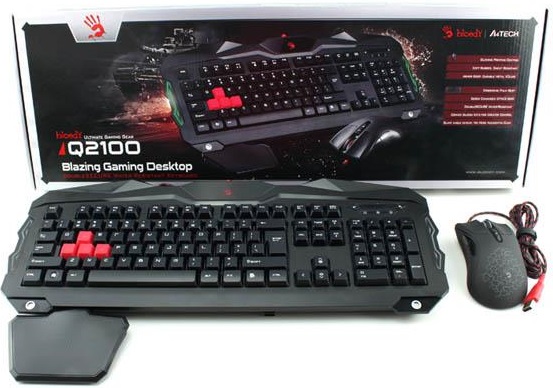 A4Tech Bloody Q2100/B2100 (Q210+Q9) - игровой комплект клавиатура+мышь (Black) купить в интернет-магазине icover