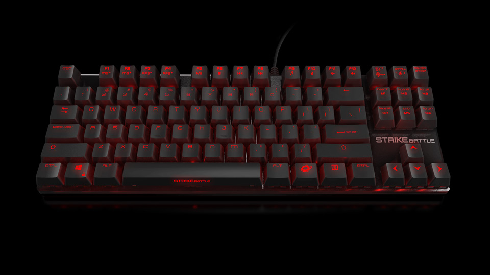 Ozone Strike Battle (OZSTRIKEBATTLEBSPBN) - игровая клавиатура (Black/Cherry Brown) купить в интернет-магазине icover