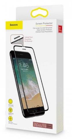 Защитное стекло Baseus Full-screen Curved (SGAPIPH8N-WA01) для iPhone 6/6S/7/8 (Black) купить в интернет-магазине icover