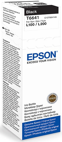 Чернила Epson T6641 (C13T66414A) для принтеров Epson L100/L110/L200/L210/L300/L350/L355/L550 (Black) купить в интернет-магазине icover