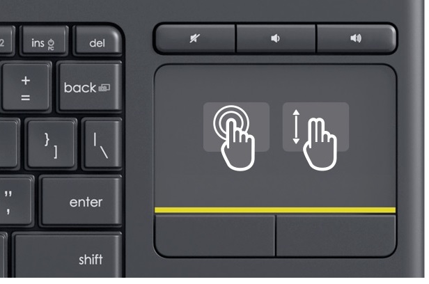 Беспроводная клавиатура Logitech Wireless Touch Keyboard K400 Plus 920-007147 (Dark) купить в интернет-магазине icover
