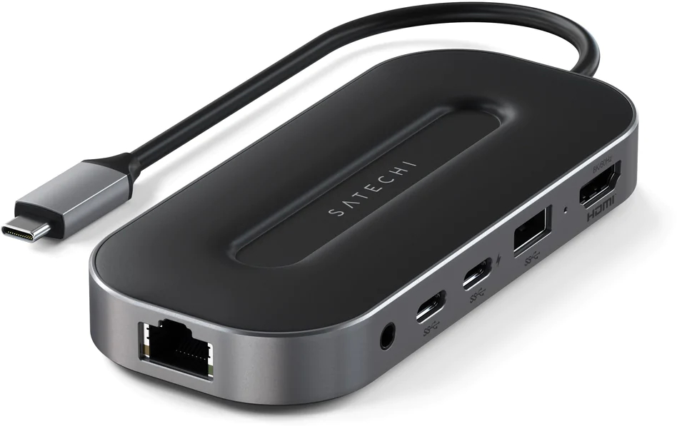 USB-хаб Satechi USB4 Multiport Adapter (ST-U4MGEM) 2.5G Ethernet, 8K HDMI, USB-A, USB-C PD (Space Grey) купить в интернет-магазине icover