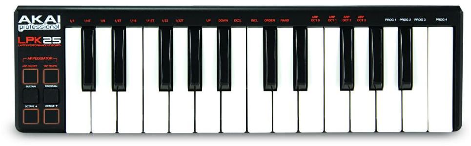 Портативный USB/MIDI-контроллер Akai PRO LPK25 A033508 (Black) купить в интернет-магазине icover