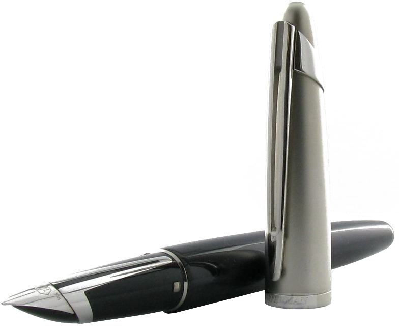 Waterman Edson Fountain pen M (S0756480) - перьевая ручка с черными/синими чернилами (Diamond Black) купить в интернет-магазине icover