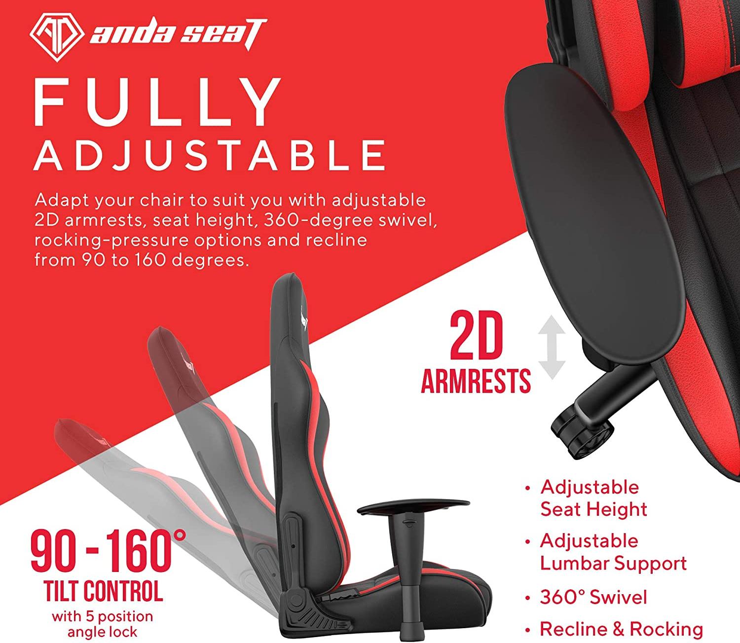 Игровое кресло AndaSeat Jungle M (Red/Black) купить в интернет-магазине icover