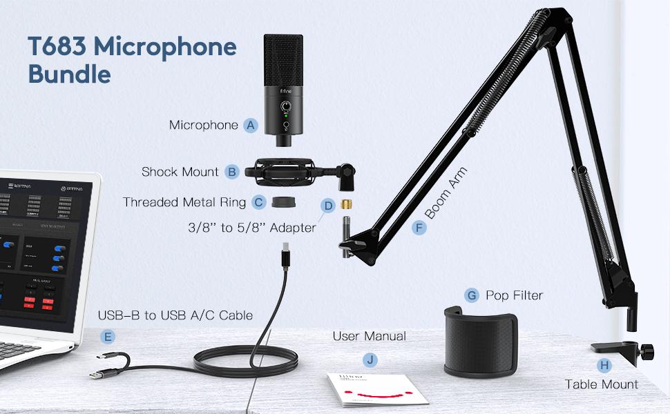 Микрофон Fifine T683 (Black) купить в интернет-магазине icover