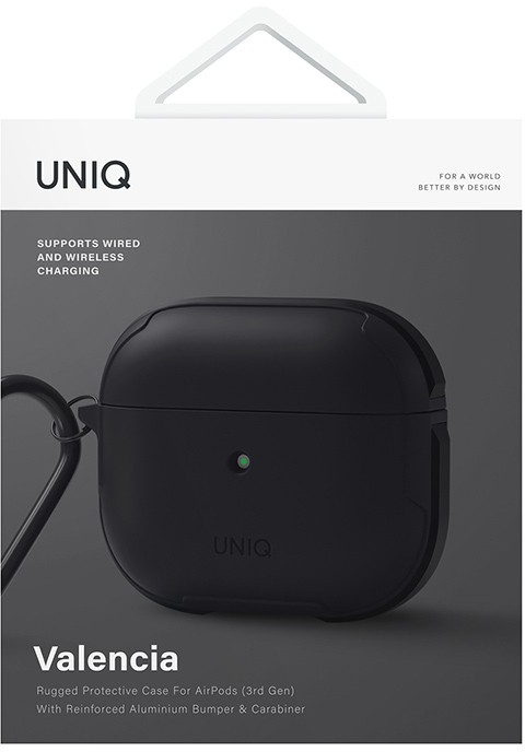 Чехол Uniq Valencia (AIRPODS(2021)-VALBLK) для Airpods 3 (Black) купить в интернет-магазине icover