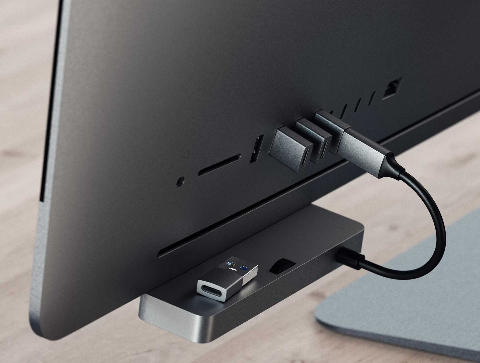 Адаптер Satechi USB-C Adapter ST-TAUCM (Space Grey) купить в интернет-магазине icover
