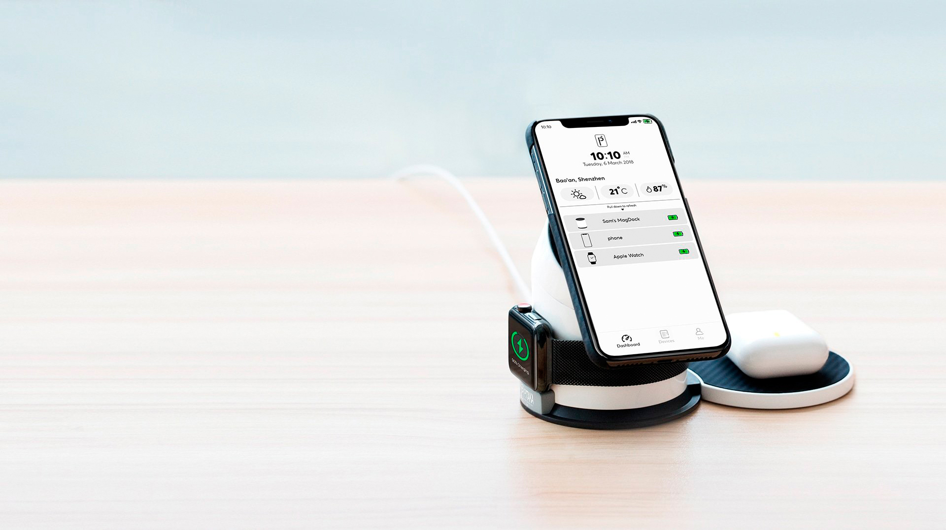 Беспроводное зарядное устройство Pitaka MagDock (White) купить в интернет-магазине icover