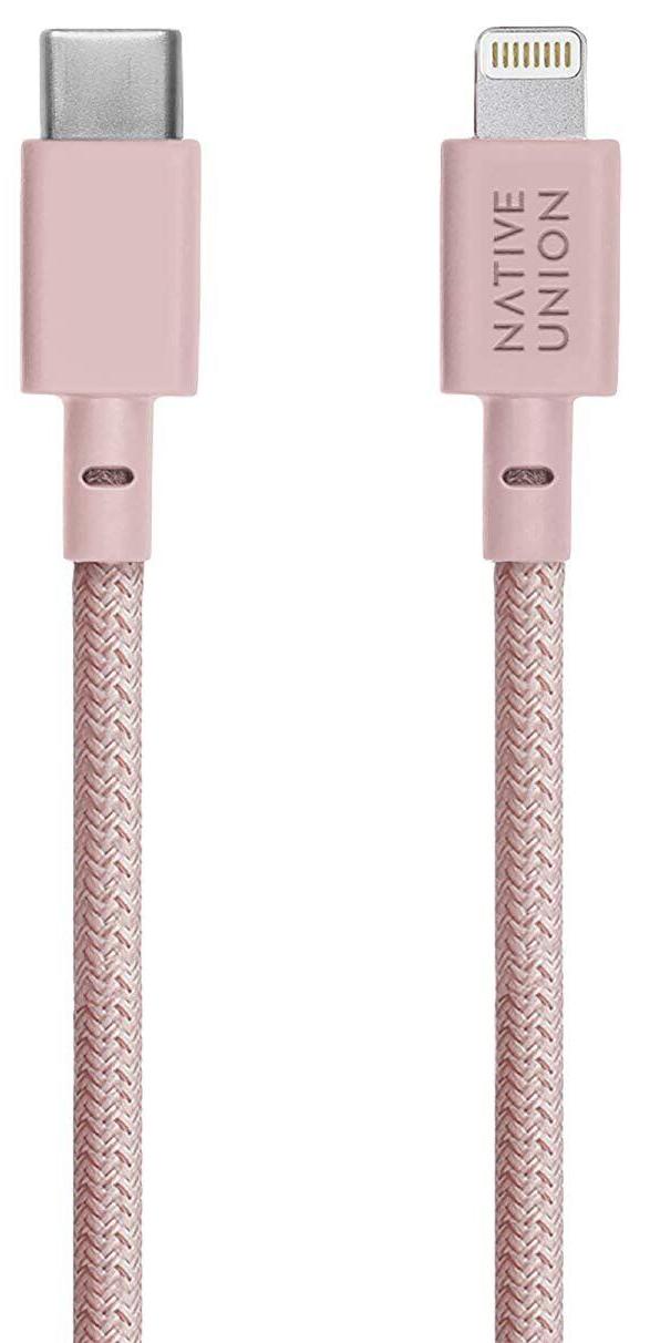 Native usb. Native Union Belt Cable, кабель зарядный USB-C/Lightning, длина 1,2м., цвет: зелёный.