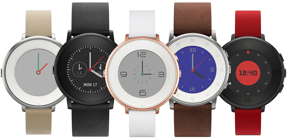 Pebble Time Round (14 mm) - умные часы (Black/Flame Red) купить в интернет-магазине icover