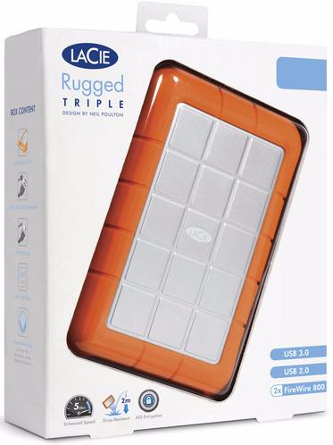 Внешний жесткий диск Lacie Rugged Triple FireWire 800/USB 3.0 1TB STEU1000400 (Orange) купить в интернет-магазине icover