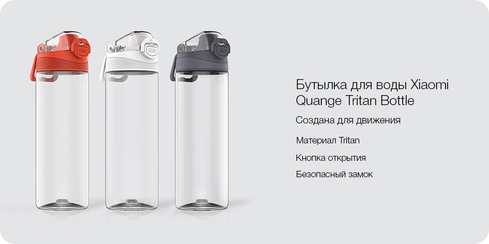 Бутылка для воды Xiaomi Quange Tritan Bottle 620ml (White) купить в интернет-магазине icover