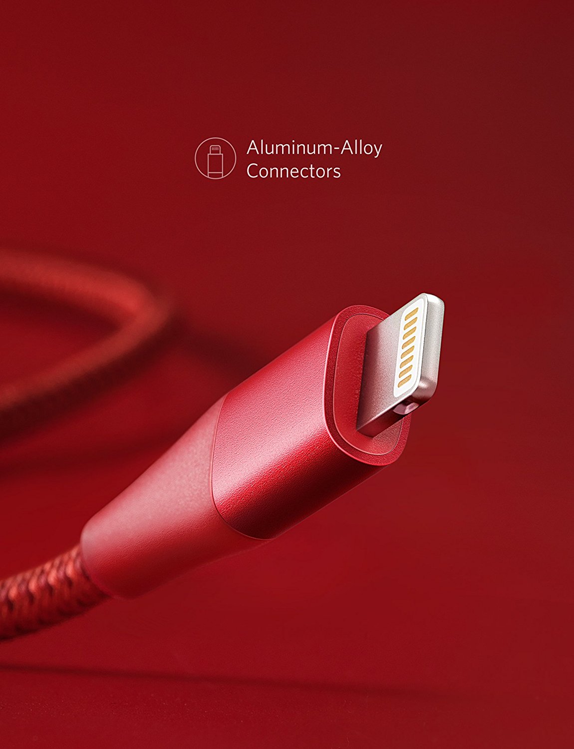 Кабель для iPhone, iPad Anker PowerLine+ II Lightning Cable 0.9 м (Red) купить в интернет-магазине icover