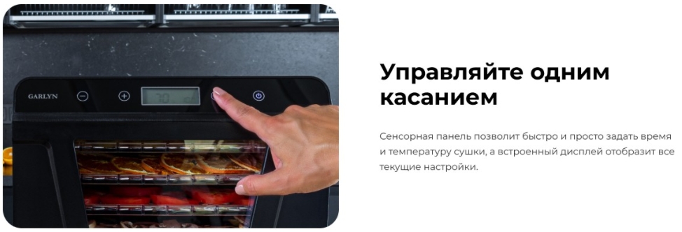 Cушилка для овощей и фруктов Garlyn D-09 (Black) купить в интернет-магазине icover
