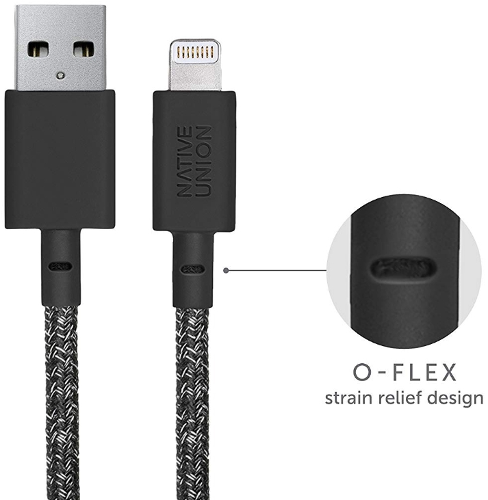 Кабель для iPhone, iPad Native Union Belt Cable (BELT-KV-L-CS-BLK-3) USB to Lightning 3m (Space Black) купить в интернет-магазине icover
