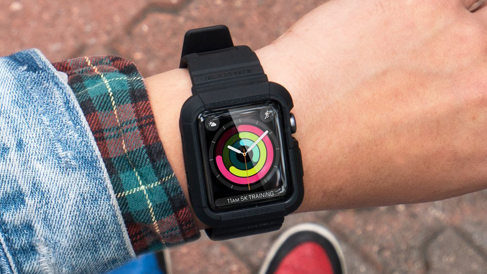 Чехол с ремешком Spigen Rugged Armor Pro для Apple Watch series 7/SE/6/5/4 45mm/44mm (Black) купить в интернет-магазине icover