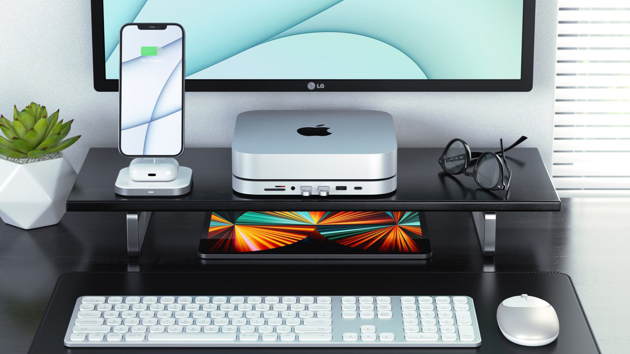 Док-станция Satechi Stand & Hub (ST-MMSHS) для Mac Mini M1 2020 (Silver) купить в интернет-магазине icover