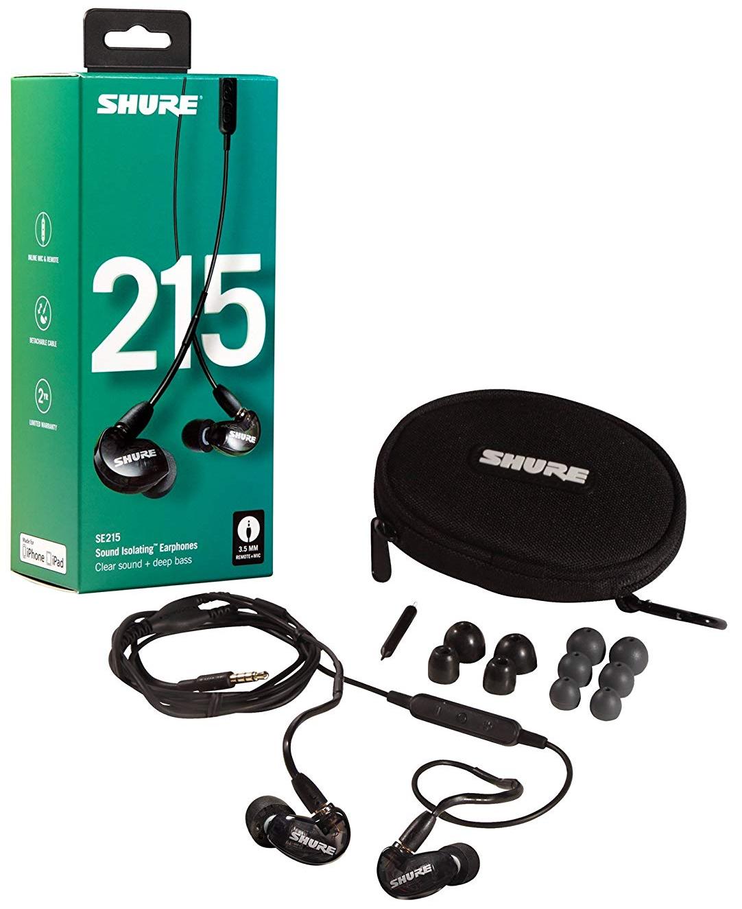 Внутриканальные наушники Shure SE215-K-UNI-EFS (Black) купить в интернет-магазине icover
