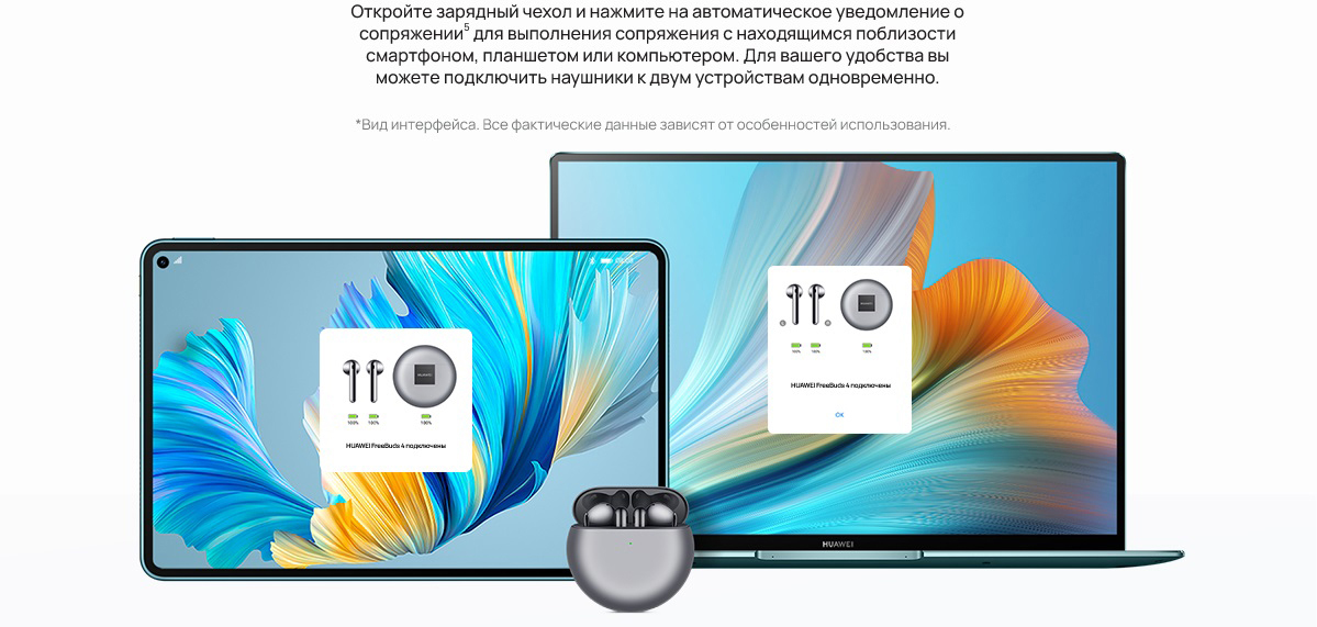 Беспроводные наушники Huawei Freebuds 4 (Ceramic White) купить в интернет-магазине icover