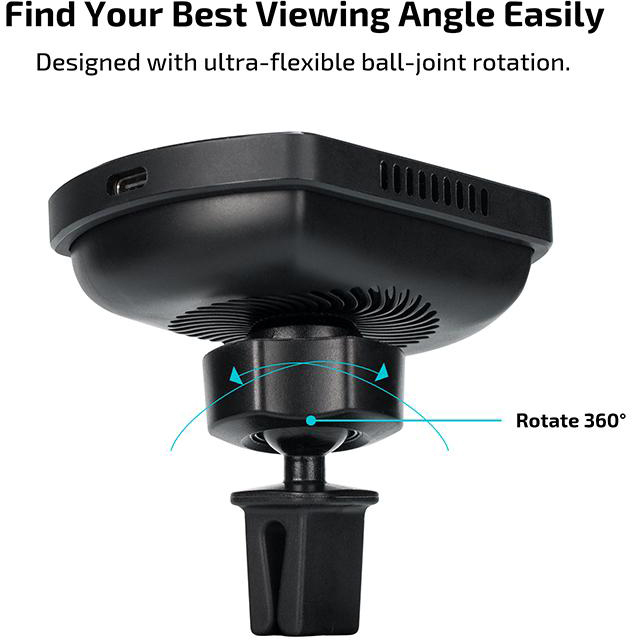 Автомобильный держатель Pitaka MagMount Qi Pro Vent USB-C (Black) купить в интернет-магазине icover