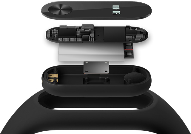 Фитнес-браслет Xiaomi Mi Band 2 + сменный силиконовый ремешок (Black) купить в интернет-магазине icover