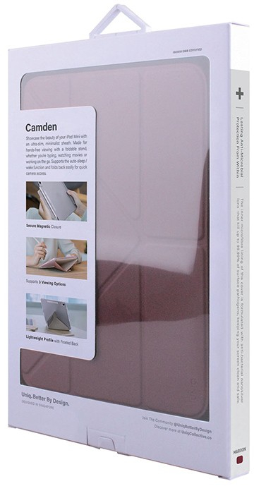 Чехол Uniq Moven Anti-microbial для iPad Mini 6 2021 (Maroon Red) купить в интернет-магазине icover