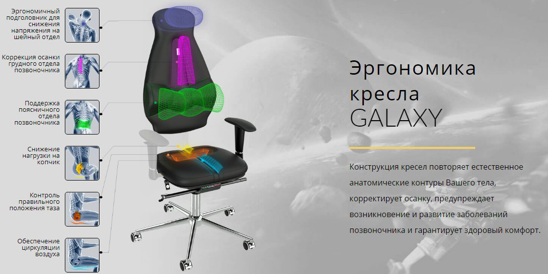 Компьютерное кресло Kulik System Galaxy 1102 (Brown) купить в интернет-магазине icover