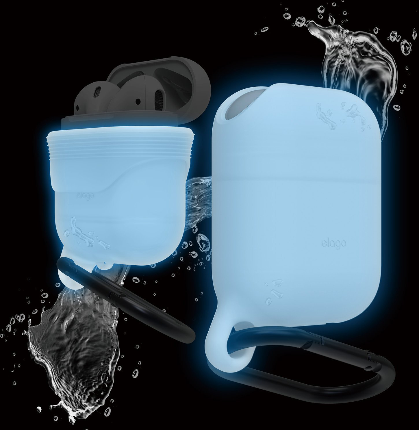 

Чехол Elago Waterproof Hang Case для AirPods (Nightglow Blue)