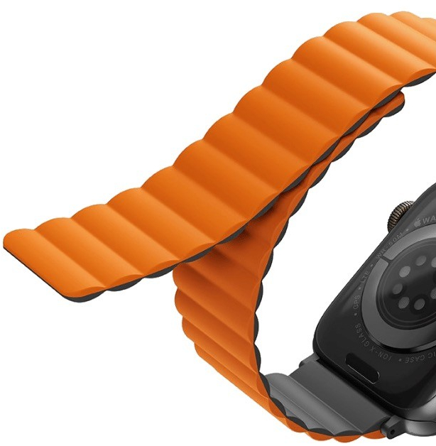 Ремешок Uniq Revix reversible Magnetic (45MM-REVGRYORG) для Apple Watch 42/44/45 mm (Grey/Orange) купить в интернет-магазине icover