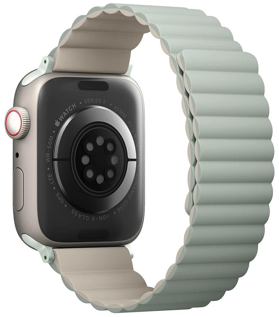 Ремешок Uniq Revix reversible Magnetic (45MM-REVSAGBEG) для Apple Watch 42/44/45 mm (Sage/Beige) купить в интернет-магазине icover