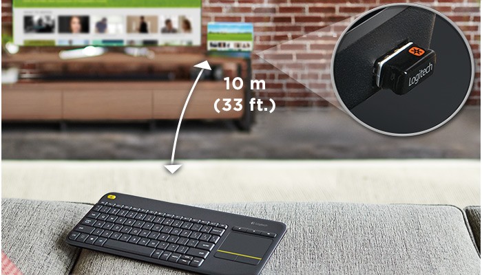 Беспроводная клавиатура Logitech Wireless Touch Keyboard K400 Plus 920-007147 (Dark) купить в интернет-магазине icover